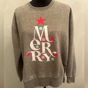 Green Christmas Merry Sweatshirt with Festive Design